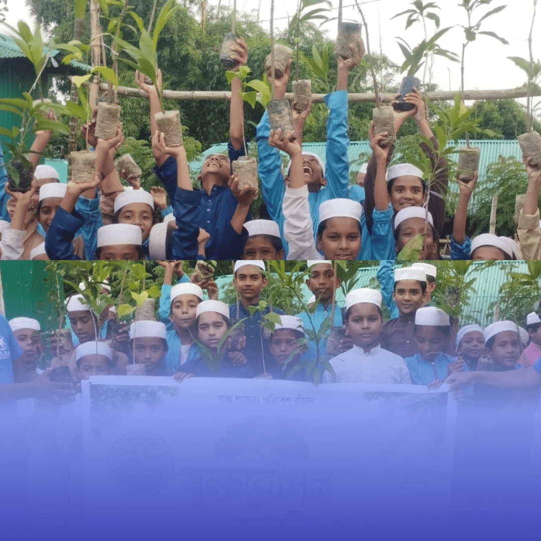 Some Madrashas Students complete Tree Plantation Project